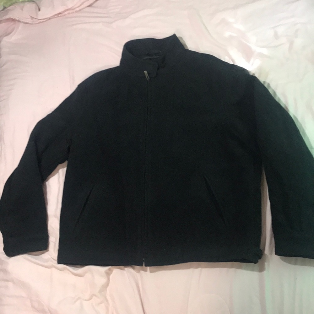 NWT Guess Large Charcoal Zipup Wool/Nylon Coat